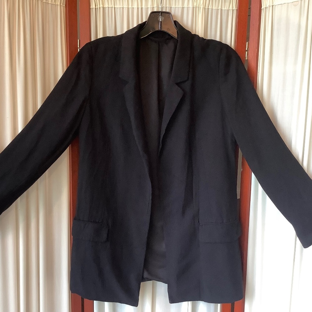 Allsaints Aleida Black Blazer Casual Open Front Size 4